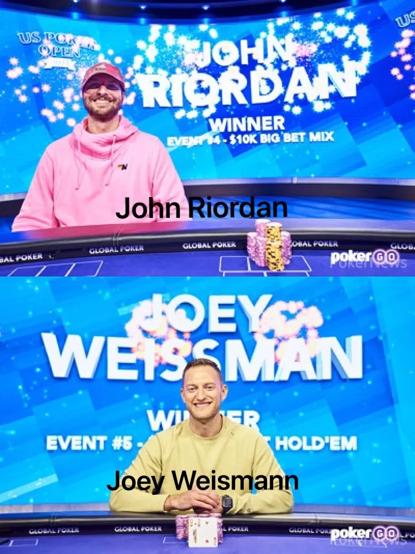 美国扑克公开赛#4与#5结束 John Riordan与Joey Weissman 分别夺冠(图1)